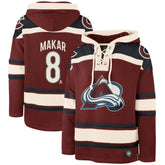 Cale Makar Colorado Avalanche '47 Player Name & Number Lacer Pullover Hoodie - Burgundy Hoodies