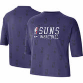 Phoenix Suns Women's Allover NBA Logo Boxy T-Shirt - Purple outlet