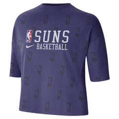 Phoenix Suns Women's Allover NBA Logo Boxy T-Shirt - Purple outlet