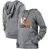 Cleveland Browns New Era Women's Floral Raglan Pullover Hoodie - Gray sale
