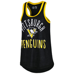 Pittsburgh Penguins G-III 4Her by Carl Banks Women's First Base Racerback Scoop Neck Tank Top - Black Tank Top