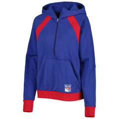 New York Rangers Starter Women's Wishbone Half-Zip Hoodie - Blue Hoodies
