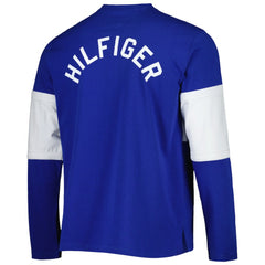 Tampa Bay Lightning Tommy Hilfiger Walter Lace-Up Long Sleeve Top - Blue Tops