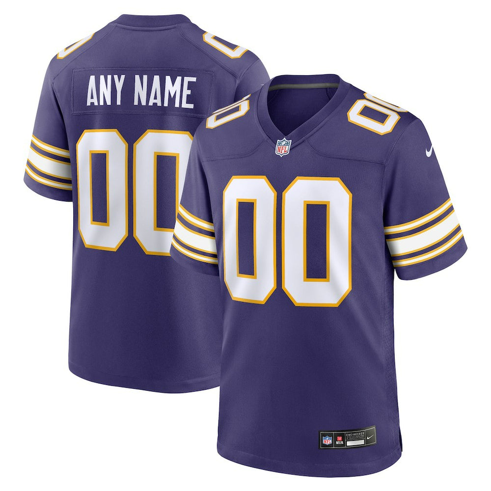Minnesota Vikings Classic Custom Game Jersey - Purple sale