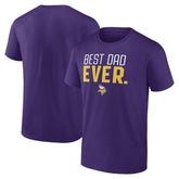 Minnesota Vikings Best Dad Ever Team T-Shirt - Purple for sale