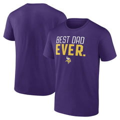 Minnesota Vikings Best Dad Ever Team T-Shirt - Purple for sale