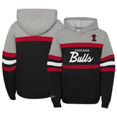 Chicago Bulls Youth Hardwood Classics Head Coach Pullover Hoodie - Black/Heather Gray sale