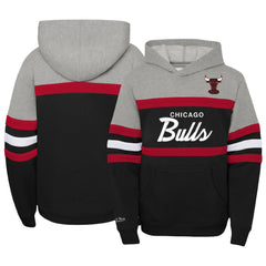 Chicago Bulls Youth Hardwood Classics Head Coach Pullover Hoodie - Black/Heather Gray sale