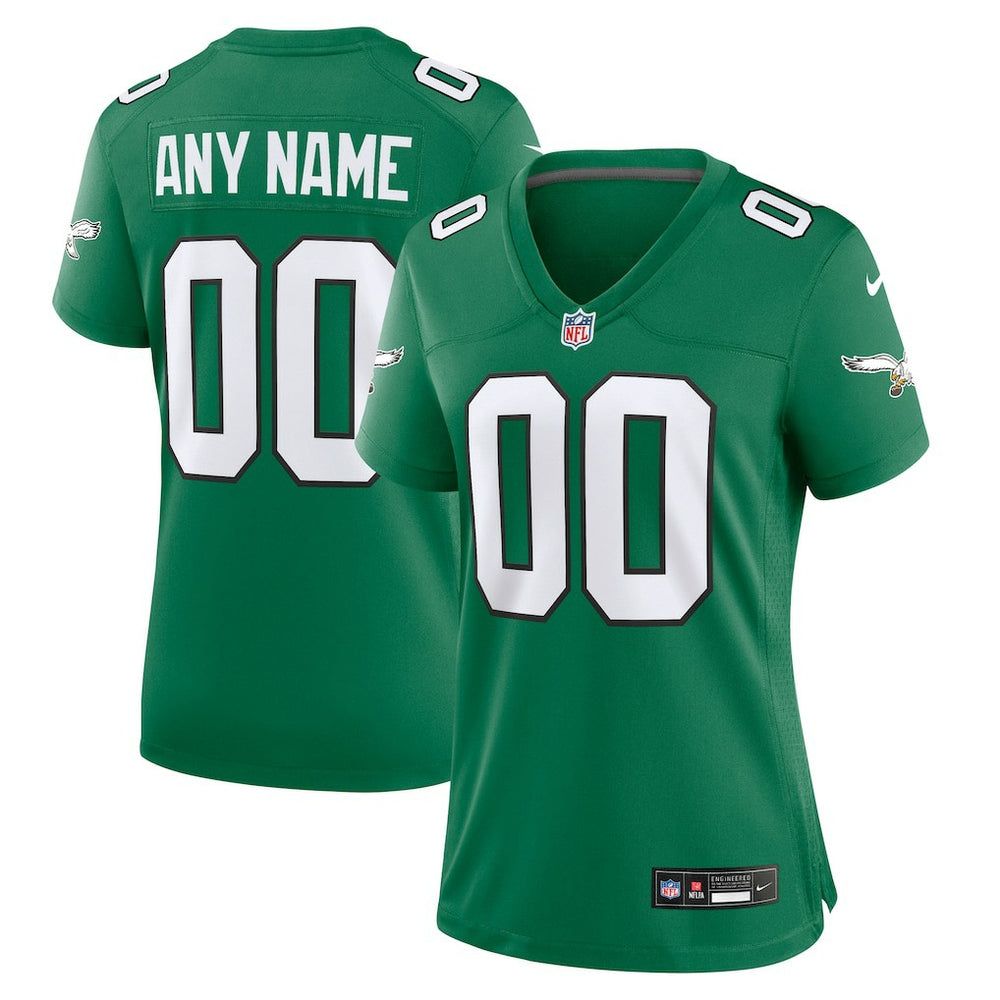 Philadelphia Eagles Women's Alternate Custom Game Jersey - Kelly Green for sale
