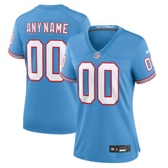 Tennessee Titans Women's Oilers Throwback Custom Game Jersey - Light Blue discount