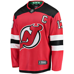 Nico Hischier New Jersey Devils Fanatics Captain Patch Home Breakaway Jersey - Red Jerseys