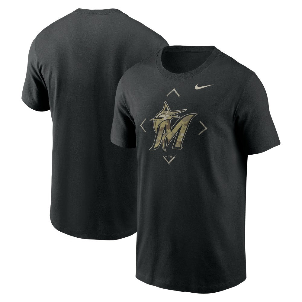 Miami Marlins Camo Logo T-Shirt Black