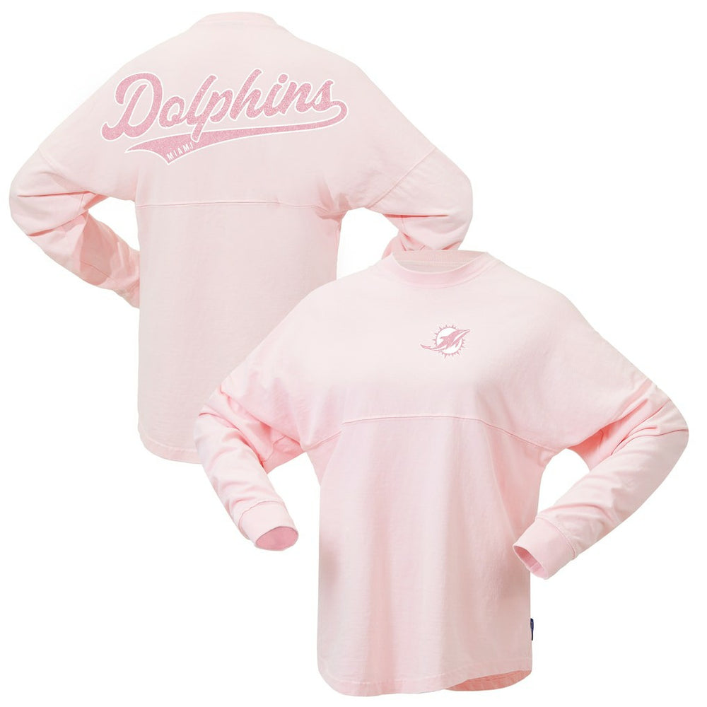 Miami Dolphins Women's Millennial Spirit Jersey T-Shirt - Pink outlet