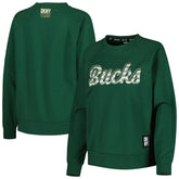 Milwaukee Bucks DKNY Sport Women's Regina Raglan Pullover Sweatshirt - Hunter Green for sale