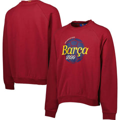 Barcelona Foundation Oversized Raglan Pullover Sweatshirt on sale - Burgundy