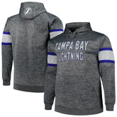 Tampa Bay Lightning Big & Tall Stripe Pullover Hoodie - Heather Charcoal Hoodies