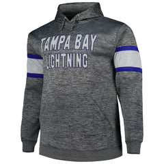 Tampa Bay Lightning Big & Tall Stripe Pullover Hoodie - Heather Charcoal Hoodies