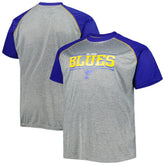 St. Louis Blues Big & Tall Logo Raglan T-Shirt - Heather Gray T-shirts