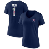 Houston Astros Women's Team Logo Mother's Day V-Neck T-Shirt Navy