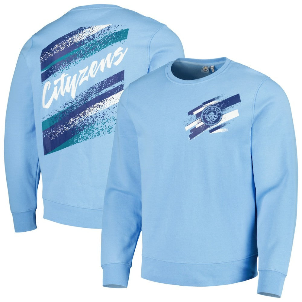 Manchester City Vintage Pullover Sweatshirt Discount - Light Blue