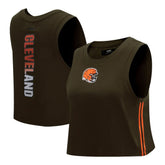 Cleveland Browns Pro Standard Women's Ombre Wordmark Classic Cropped Tank Top - Brown discount