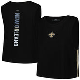 New Orleans Saints Pro Standard Women's Ombre Wordmark Classic Cropped Tank Top - Black discount
