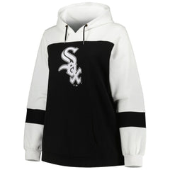 Chicago White Sox Women's Plus Size Colorblock Pullover Hoodie Black