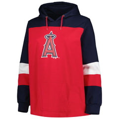 Los Angeles Angels Women's Plus Size Colorblock Pullover Hoodie Red