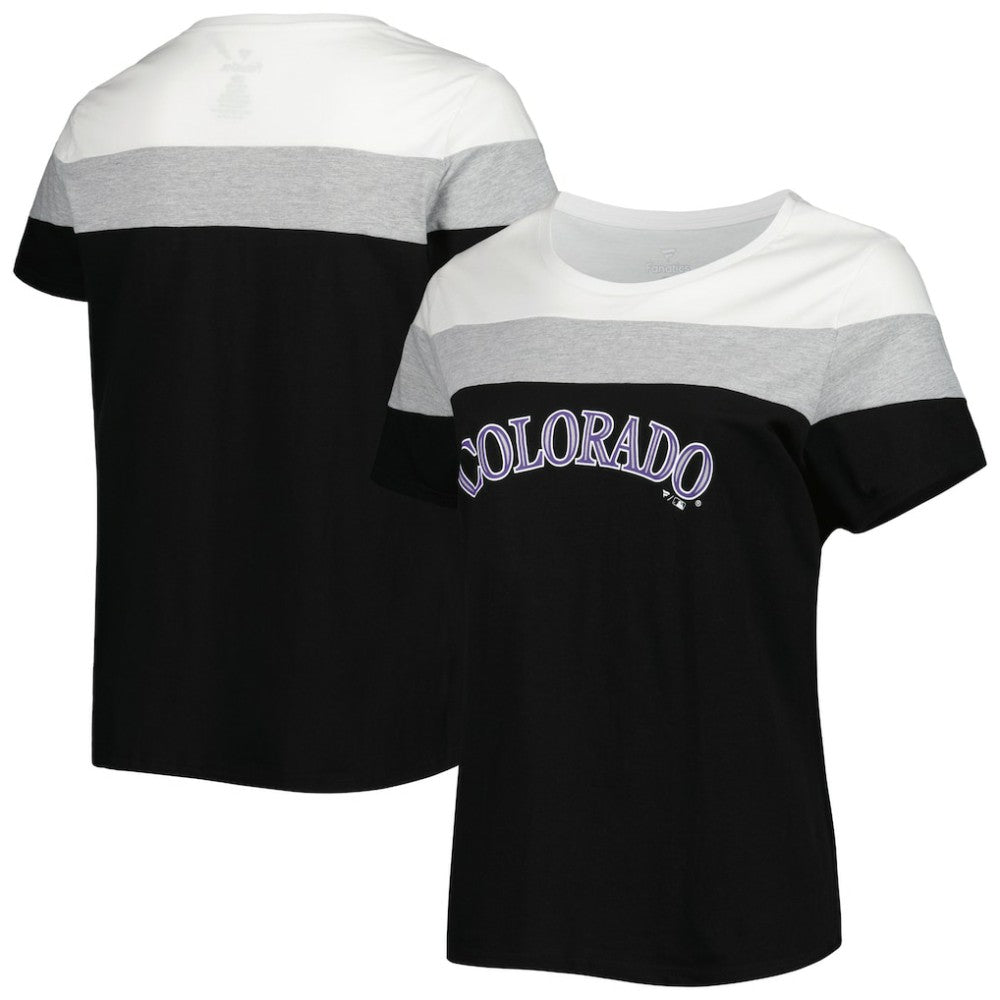 Colorado Rockies Women's Plus Size Colorblock T-Shirt White/Black