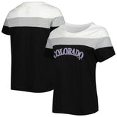 Colorado Rockies Women's Plus Size Colorblock T-Shirt White/Black