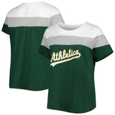 Athletics Women's Plus Size Colorblock T-Shirt White/Green