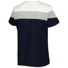 Washington Nationals Women's Plus Size Colorblock T-Shirt Navy/Heather Gray
