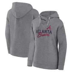 Profile Atlanta Braves Women's Plus Size Pullover Hoodie Heather Gray