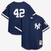 Mariano Rivera New York Yankees Mitchell & Ness Cooperstown Collection Mesh Batting Practice Button-Up Jersey Navy