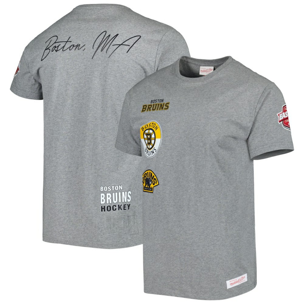 Boston Bruins Mitchell & Ness City Collection T-Shirt - Heather Gray T-shirts