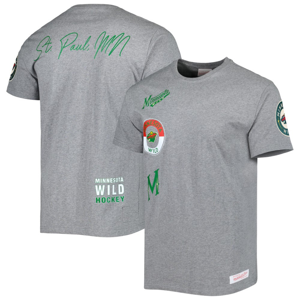 Minnesota Wild Mitchell & Ness City Collection T-Shirt - Heather Gray T-shirts