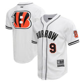 Joe Burrow Cincinnati Bengals Pro Standard Mesh Baseball Button-Up T-Shirt - White sale