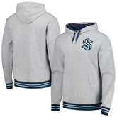 Seattle Kraken Mitchell & Ness Classic French Terry Pullover Hoodie - Heather Gray Hoodies