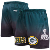 Green Bay Packers Pro Standard Ombre Mesh Shorts - Black/Green for sale