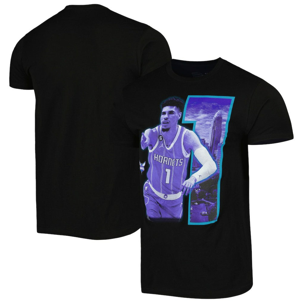 LaMelo Ball Charlotte Hornets Stadium Essentials Unisex Player Skyline T-Shirt - Black discount