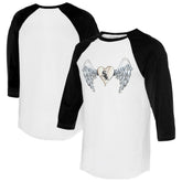 Chicago White Sox Tiny Turnip Women's Angel Wings 3/4-Sleeve Raglan T-Shirt White/Black