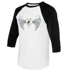 Miami Marlins Tiny Turnip Women's Angel Wings 3/4-Sleeve Raglan T-Shirt White/Black