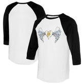 Pittsburgh Pirates Tiny Turnip Women's Angel Wings 3/4-Sleeve Raglan T-Shirt White/Black