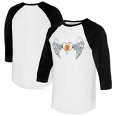 San Francisco Giants Tiny Turnip Women's Angel Wings 3/4-Sleeve Raglan T-Shirt White/Black