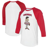 Cincinnati Reds Tiny Turnip Women's Babes 3/4-Sleeve Raglan T-Shirt White/Red