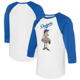 Los Angeles Dodgers Tiny Turnip Women's Babes 3/4-Sleeve Raglan T-Shirt White/Royal
