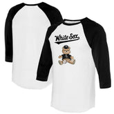 Chicago White Sox Tiny Turnip Women's Teddy Boy 3/4-Sleeve Raglan T-Shirt White/Black