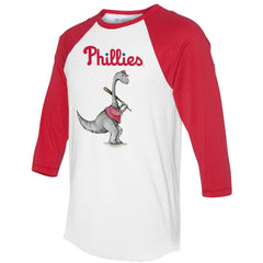 Philadelphia Phillies Tiny Turnip Women's Bronto 3/4-Sleeve Raglan T-Shirt White/Red