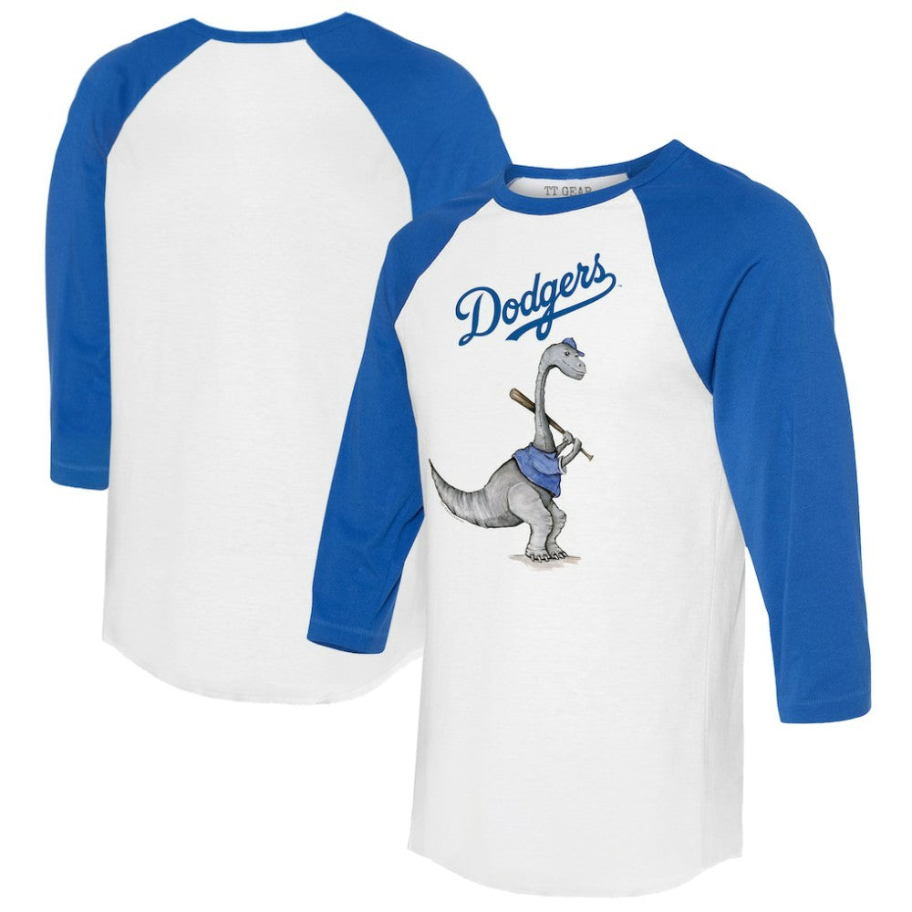 Los Angeles Dodgers Tiny Turnip Women's Bronto 3/4-Sleeve Raglan T-Shirt White/Royal