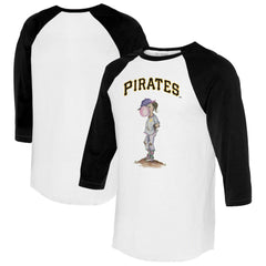 Pittsburgh Pirates Tiny Turnip Women's Bubbles 3/4-Sleeve Raglan T-Shirt White/Black